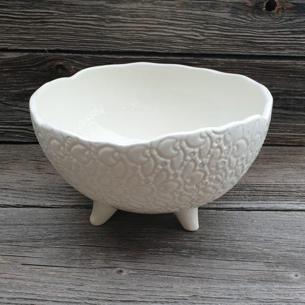 Vaisinė „Raštuota Baltu Vidumi”, Ø26 cm Keramikiniai indai