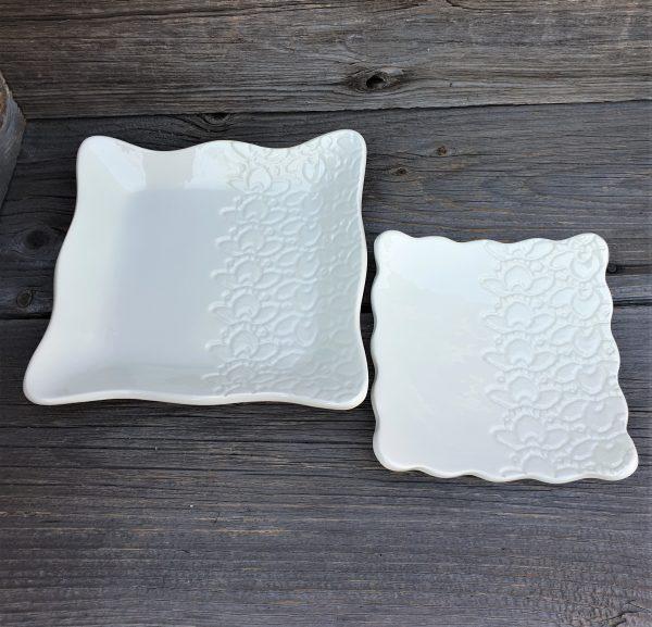 Saldaininių Komplektas „Baltos Servetėlės“ Keramikiniai indai