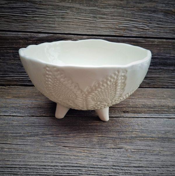 Vaisinė „Raštuota Balta”, Ø25 cm Keramikiniai indai